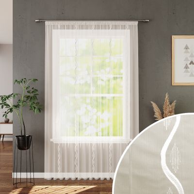 Gardine Palmas Creme-Silber