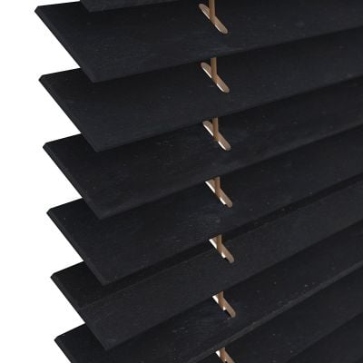Holzjalousie Basswood 25 mm Schwarz